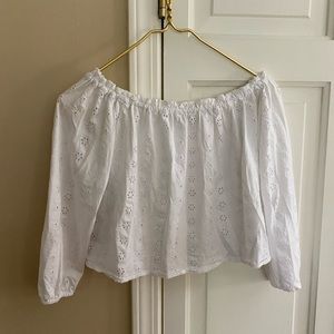 White lace off the shoulder top